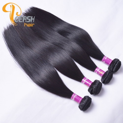 Poersh Hair Diamond Grade Uprocessed Raw Virgin Hair Top Quality 1B Natural Black Color Straight Hair 4Pcs/Lot Human Hair Weft