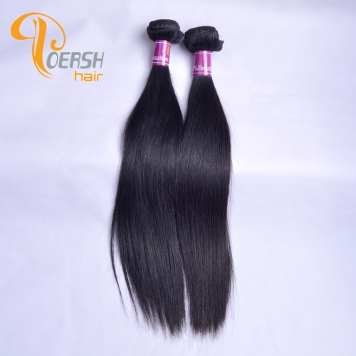 Poersh Hair Diamond Grade Unprocessed Raw Virgin Hair Top Quality 1B Natural Black Color Straight Hair 2Pcs/Lot Human Hair Weft