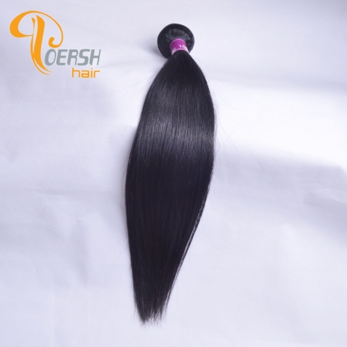 Poersh Hair Top Grade Unprocessed Raw Virgin Hair Top Quality 1B Natural Black Color Straight Hair 1Pc/Lot Human Hair Weft